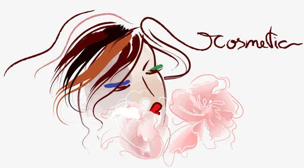 彩绘鲜花女性头像矢量素材免抠