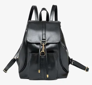 女生黑色双肩背包免抠