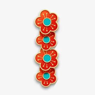 新年装饰手绘梅花免抠