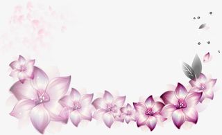 紫色花朵装饰免抠