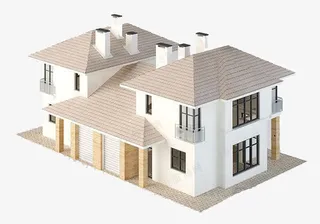 米色房屋装修效果图免抠