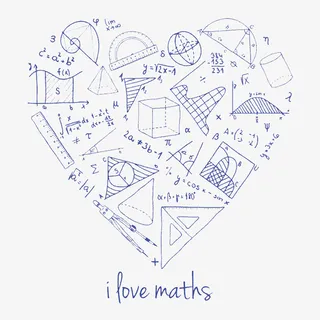 卡通手绘心形数学工具公式免抠