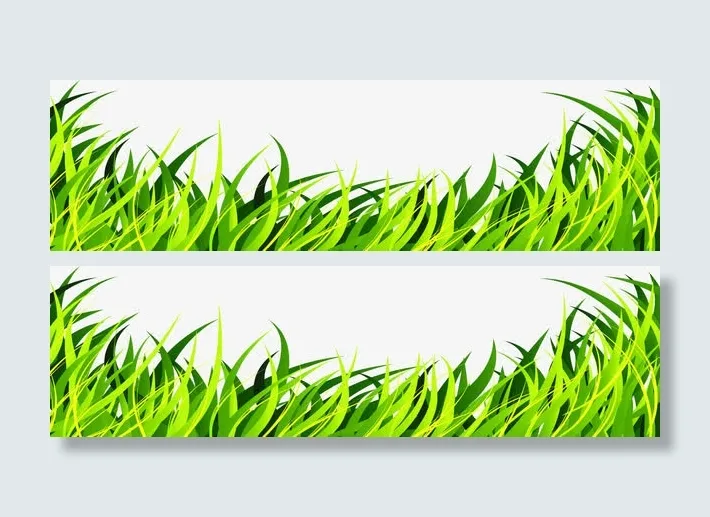 春天手绘黄绿叶草丛免抠