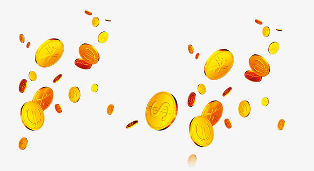 符号金币飞舞漂浮素材免抠