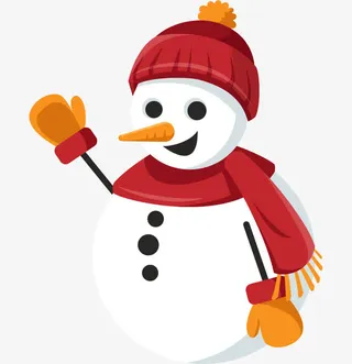 打招呼的雪人免抠