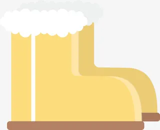 寒冷冬季黄色雪地靴免抠