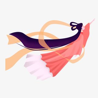 手绘卡通嫦娥奔月免抠