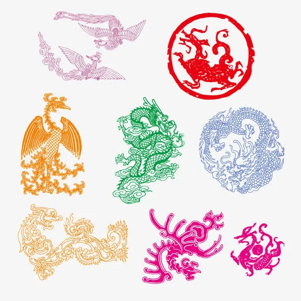 龙凤图纹矢量素材免抠