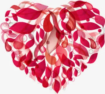 花瓣红色桃心免抠