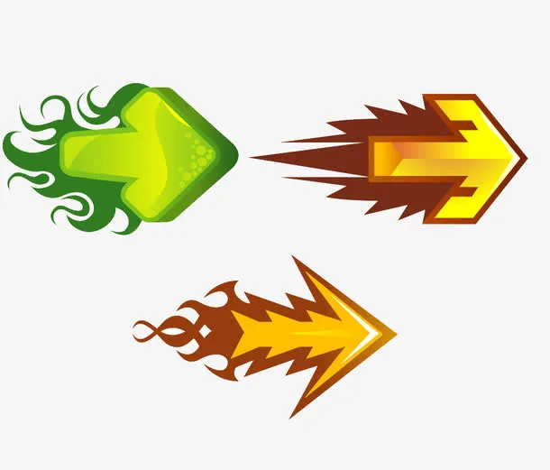 渐变描边箭头素材免抠