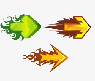 渐变描边箭头素材免抠