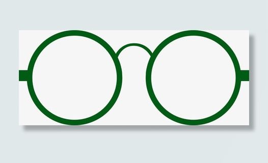 圆形绿色眼镜镜框免抠
