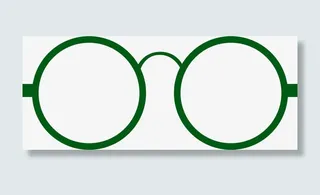 圆形绿色眼镜镜框免抠