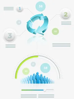 创意立体箭头环形结构图矢量免抠