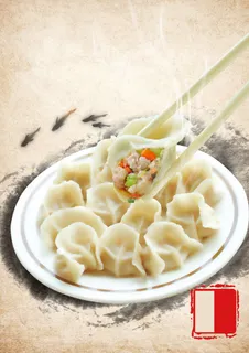 古风手工水饺海报背景素材高清