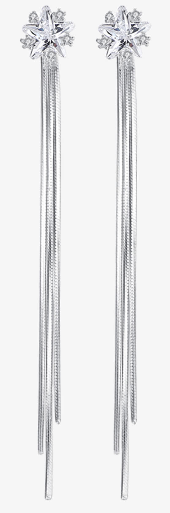 韩国气质雪花流苏耳线耳环免抠