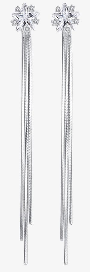 韩国气质雪花流苏耳线耳环免抠