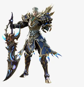 蓝色光效服饰武器人物免抠