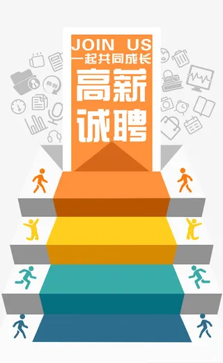 高薪诚聘艺术字免抠