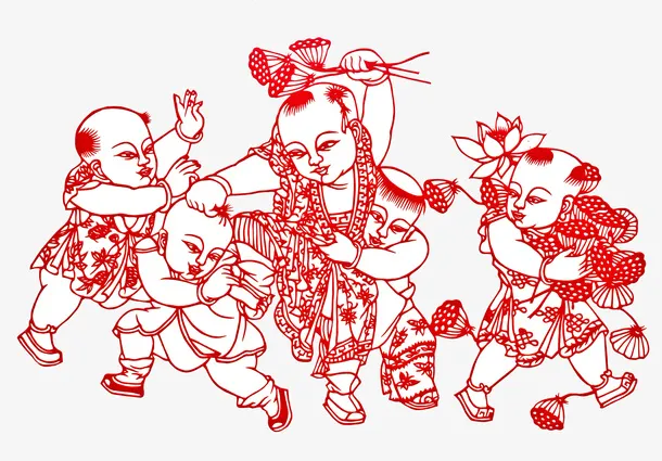争莲蓬的小孩免抠