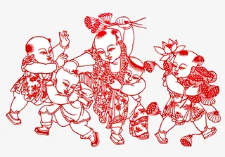 争莲蓬的小孩免抠