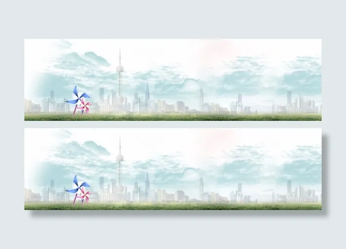 现代简约唯美摄影东方明珠banner创意海报设计