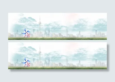 现代简约唯美摄影东方明珠banner创意海报设计 现代简约唯美摄影东方明珠banner创意海报设计