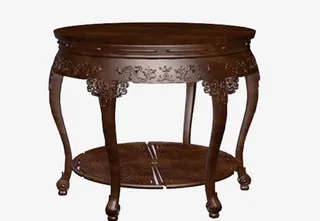 复古风办公休闲茶桌免抠