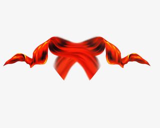 交叉的红色绸带免抠