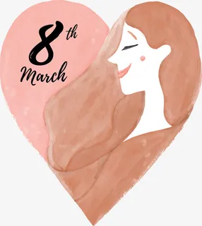 手绘爱心美女素材免抠