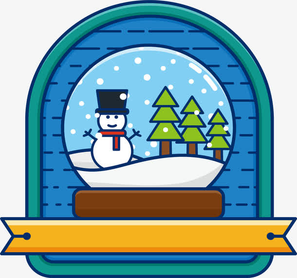 圣诞节雪人圣诞标签免抠