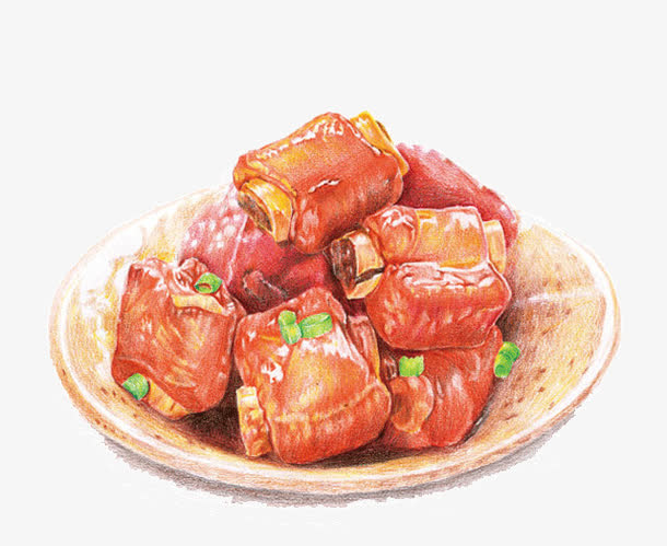 手绘排骨免抠