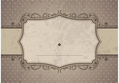 复古色花纹边框邀请函高清