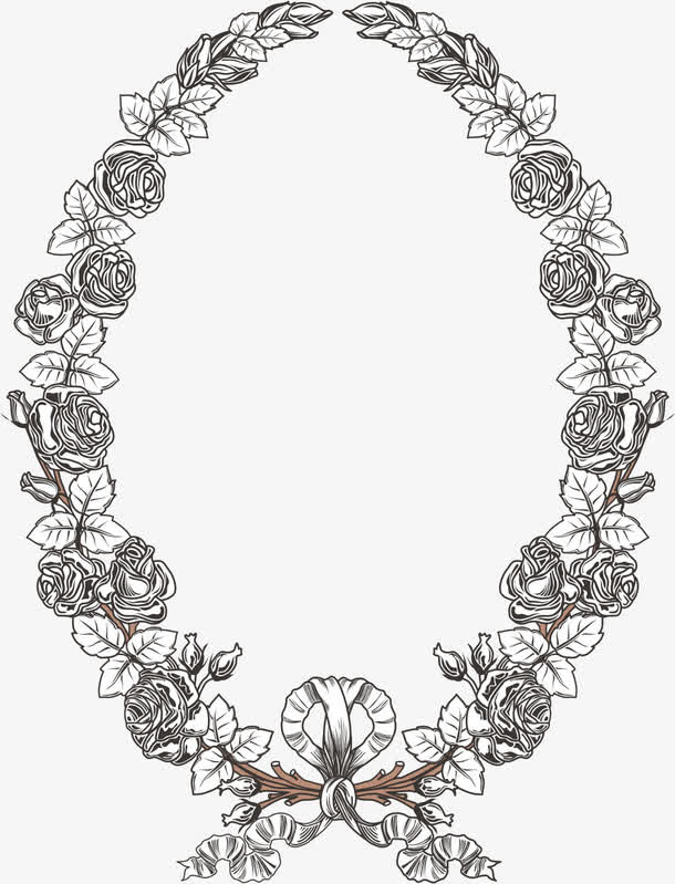 欧式复古花纹边框装饰元素免抠