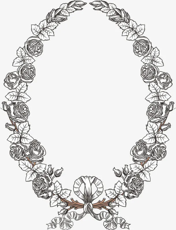 欧式复古花纹边框装饰元素免抠