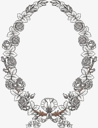 欧式复古花纹边框装饰元素免抠