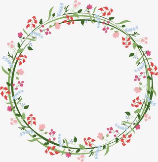 小碎花花藤标题框免抠