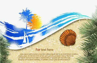 卡通旅行元素免抠背景场景背景元素