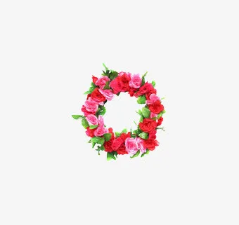 o英文字母花朵元素免抠