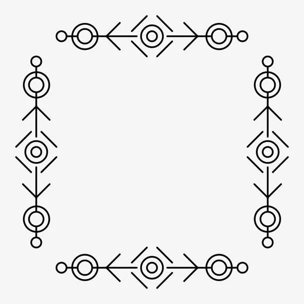 线性四方连续花边免抠