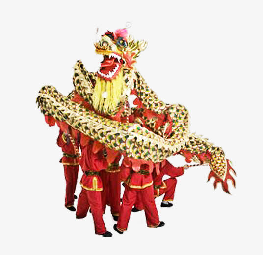 中国传统舞龙活动免抠
