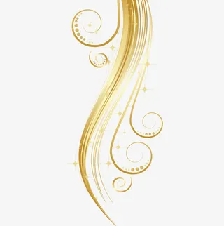 金色线条花纹免抠