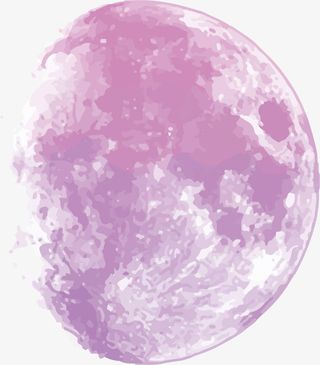 紫色水彩创意月亮免抠