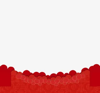 红色中国风边框图案免抠