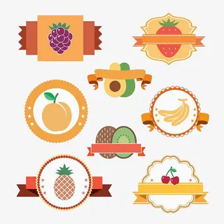 象征标签不干胶多样水果免抠