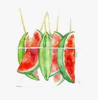 手绘西瓜图片素材免抠