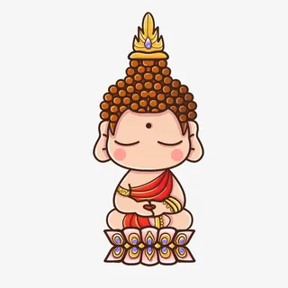 创意手绘弥勒佛免抠