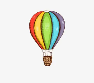 手绘卡通热气球免抠