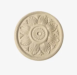 产品实物土色石膏线条圆形免抠