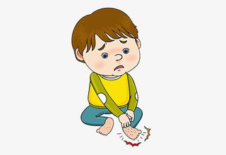 受伤的卡通男孩素材免抠